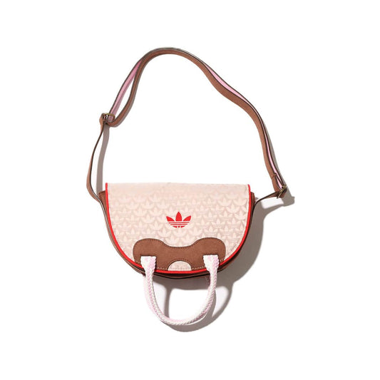 ADIDAS TREFOIL MONOGRAM JACQUARD SUEDE SATCHEL BAG