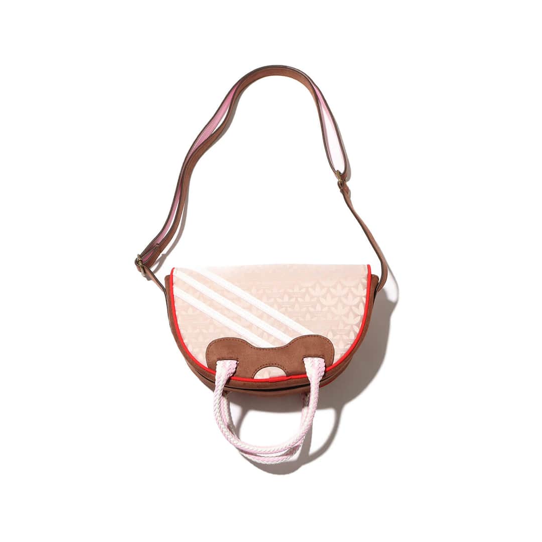 ADIDAS TREFOIL MONOGRAM JACQUARD SUEDE SATCHEL BAG