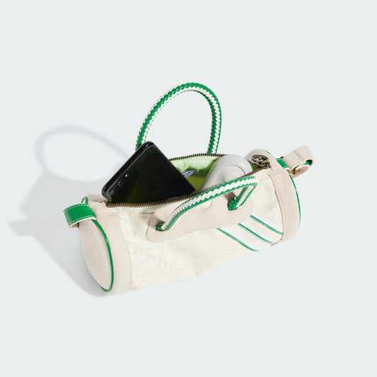 ADIDAS MONOGRAM JACQUARD SUEDE MINI DUFFEL BAG